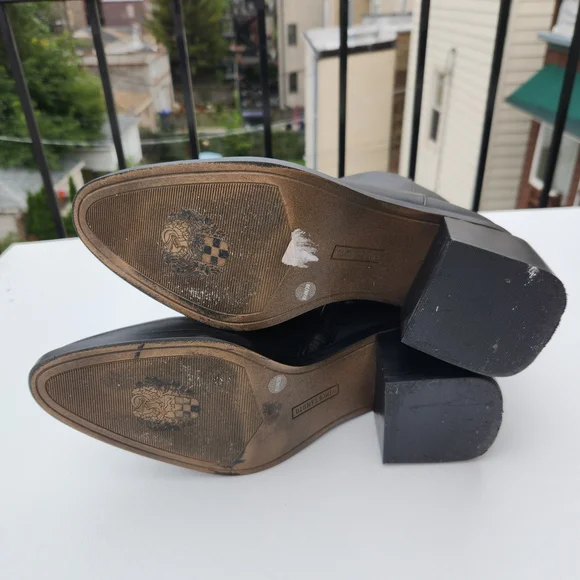 Vince Camuto Kelmi Leather Black Ankle Booties Size 8.5 - Picture 12 of 15